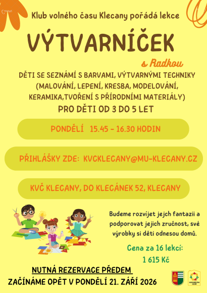 VÝTVARNÍČEK - pondělí