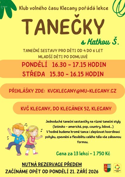 TANEČKY PRO MENŠÍ - pondělí