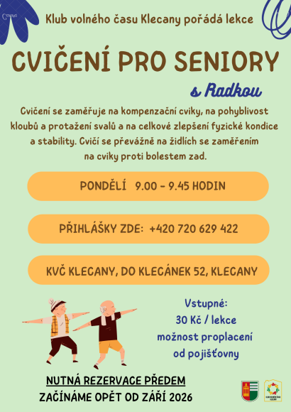 REHABILITAČNÍ CVIČENÍ PRO SENIORY - pondělí